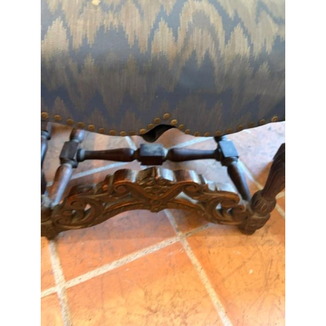 A very nice pair of English Walnut Carved high back hall chairs, circa 1880, with carved undercarriage, very sturdy good...