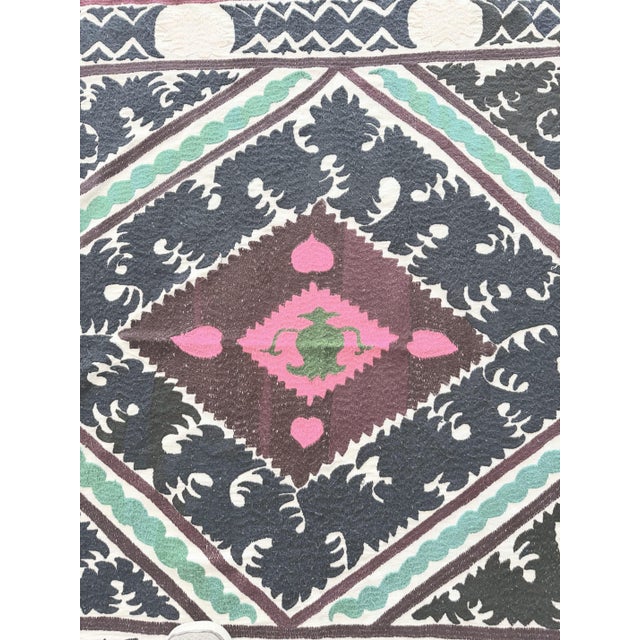 1960s 1960s Suzani Tablecloth From Bukhara, 4'1'' X 4'9'' For Sale - Image 5 of 8