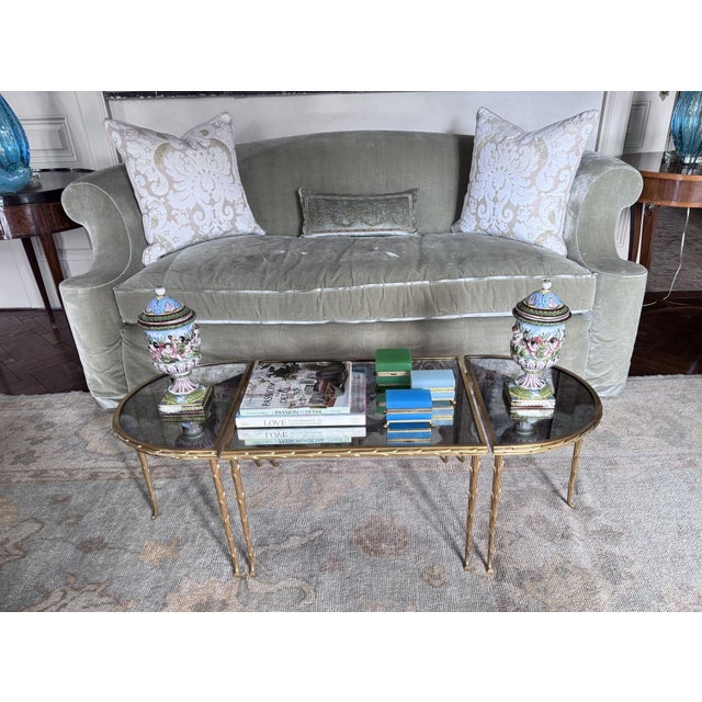 Gold Mid-Century Baguès Bronze Doré Palmier Tripartite Coffee Table, Circa 1950 For Sale - Image 8 of 16