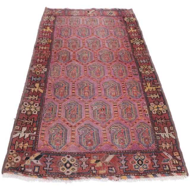 Tribal Early 20th Century Antique Persian Malayer Rug, 03'00 X 05'08 For Sale - Image 3 of 9