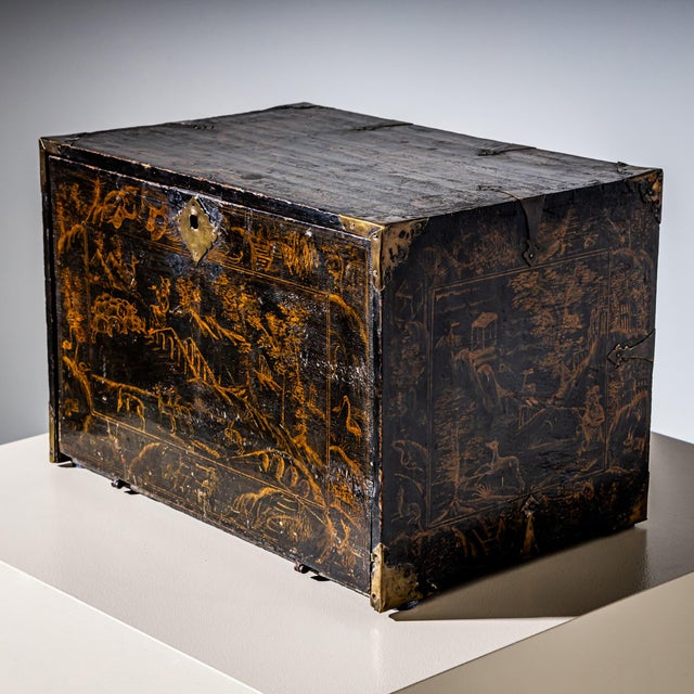 Lacquered and Gilt Cabinet, Germany, 1700s For Sale - Image 6 of 9