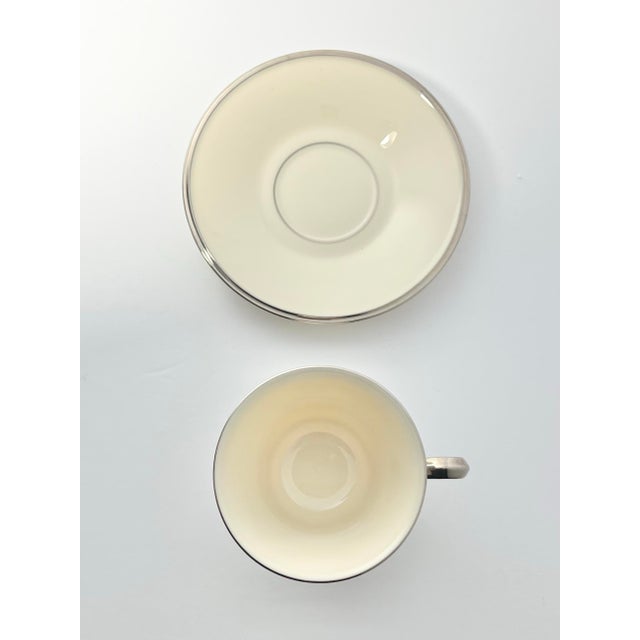 Lenox Lenox “Solitaire” Set of 6 Porcelain Tea Cups & Saucers - 12 pcs For Sale - Image 4 of 6
