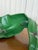 Abstract Vintage Sculptural Green Leaf Form Metal Centerpiece Bowl With Découpage Appliqué For Sale - Image 3 of 12