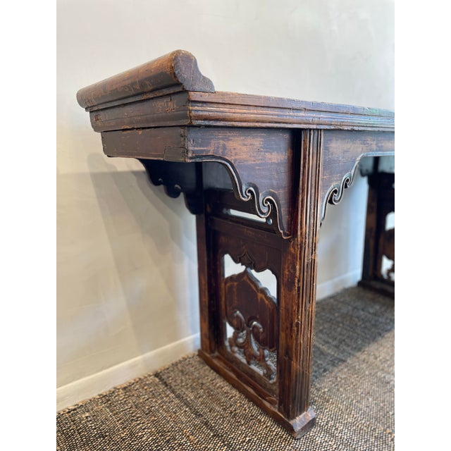 Antique Asian Wood Alter Console Table For Sale - Image 9 of 10