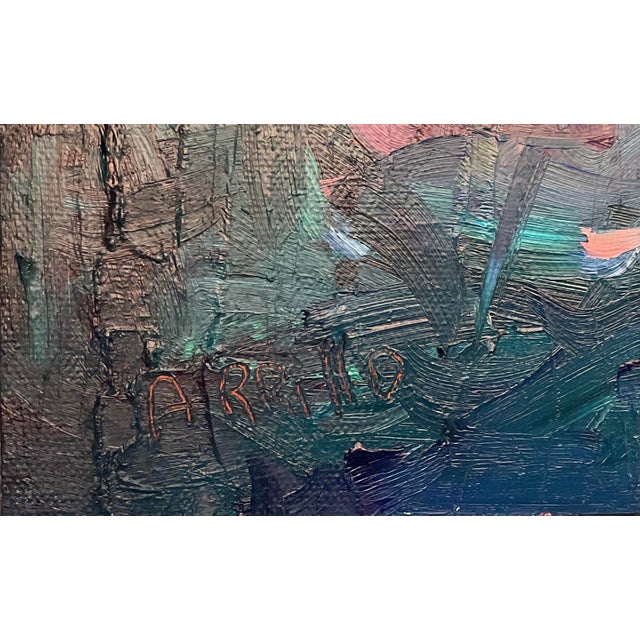 Emerald Contemporary Oil Painting Lily Pond by Cindy Carrillo For Sale - Image 8 of 8