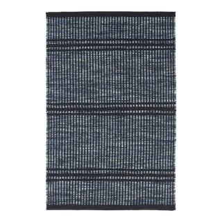 Dash & Albert by Annie Selke Malta Navy Woven Wool Rug, 7' 6" x 9' 6" For Sale