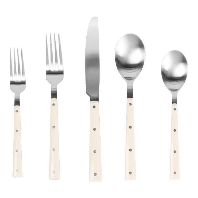 Soline Cream 20-Piece Bistro Flatware Set, Service for Four For Sale