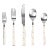 Soline Cream 20-Piece Bistro Flatware Set, Service for Four For Sale