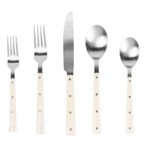 Soline Cream 20-Piece Bistro Flatware Set, Service for Four
