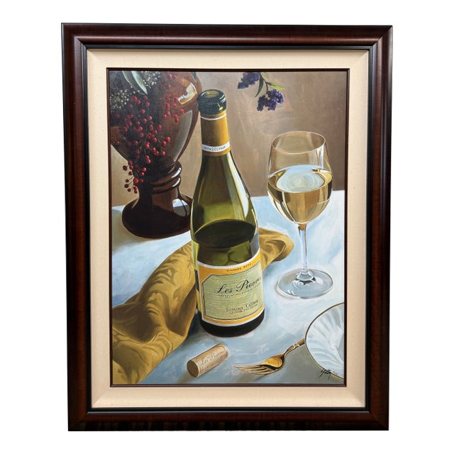 Thomas Stiltz Portrait in White and Gold Limited Giclee on Canvas, Signed Edition 12 of 25 For Sale