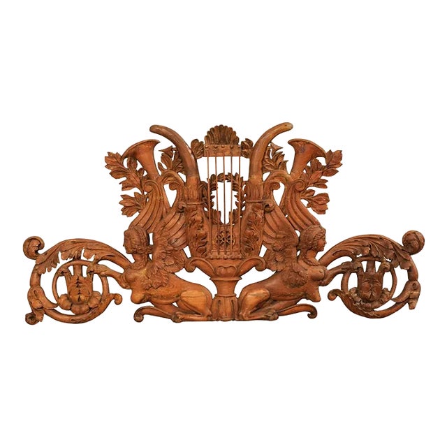 Early 19th Century Italian Sphinx Carved Plaque For Sale