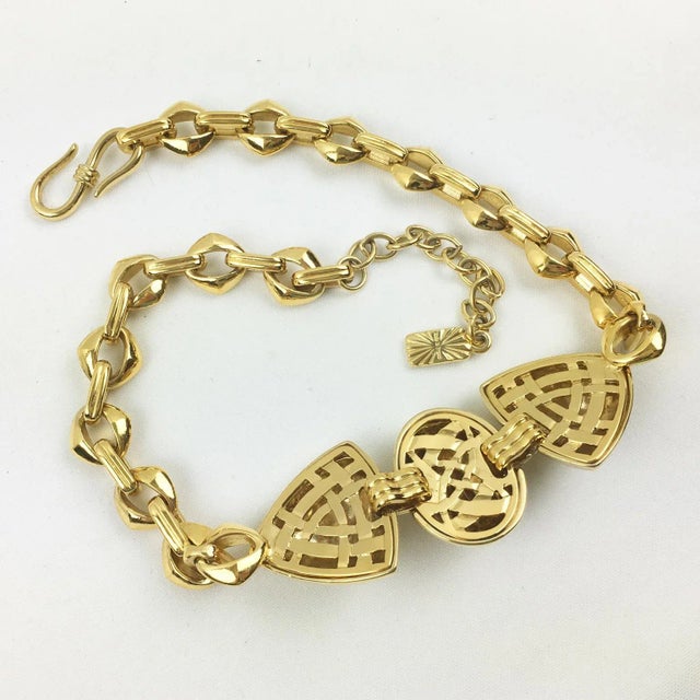 Yves Saint Laurent Paris Gilt Metal Link Choker Necklace For Sale In Atlanta - Image 6 of 7
