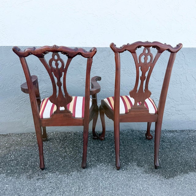 Vintage Chippendale Style Ball in Claw Dining Chairs - Set of 9 For Sale - Image 9 of 12