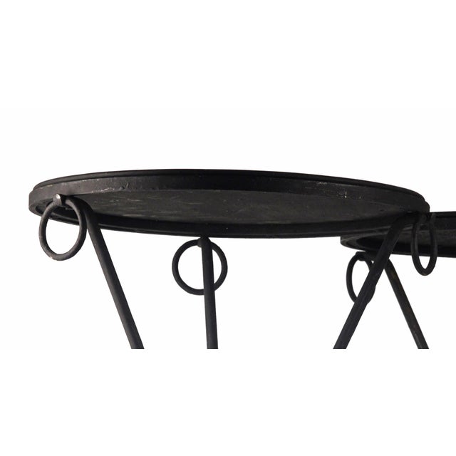 Pair of Mid-20th Unmarked Century Wrought Iron Guéridon Tables Designed by Jean Michel-Frank for the Company Comte s.A. For Sale - Image 6 of 11