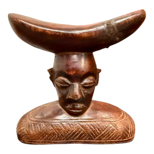 Sculptural Carved African Headrest