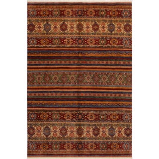 1990s Southwestern Tribal Khorjeen Rust Wool Rug - 6′1″ × 9′8″ For Sale