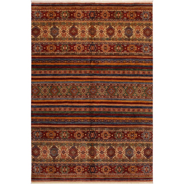 1990s Southwestern Tribal Khorjeen Rust Wool Rug - 6′1″ × 9′8″ For Sale
