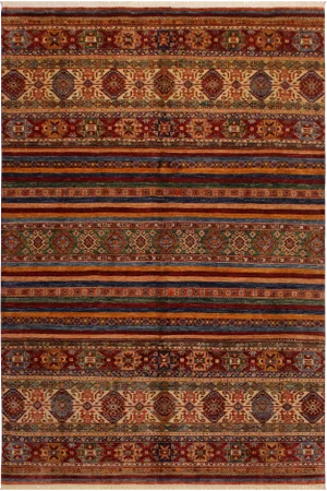 1990s Southwestern Tribal Khorjeen Rust Wool Rug - 6′1″ × 9′8″