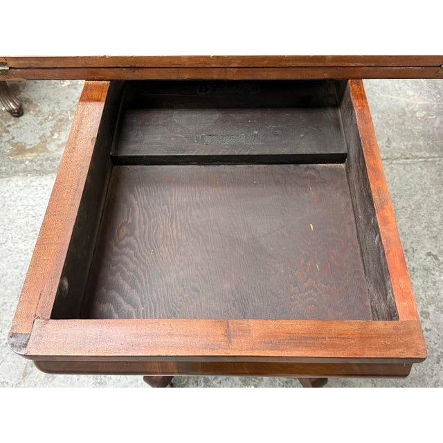 Victorian Regency Style Lift-Top Game Table For Sale - Image 9 of 12
