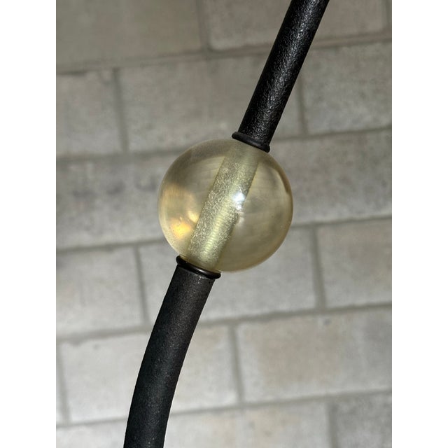 Black 1980s American Modernist Designer Postmodern Metal and Acrylic Floor Lamp. For Sale - Image 8 of 12