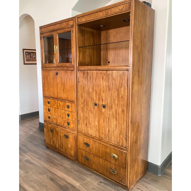 Stunning pair of vintage Drexel “Passage” cabinets, a highly sought-after modular storage system celebrated for its clean...