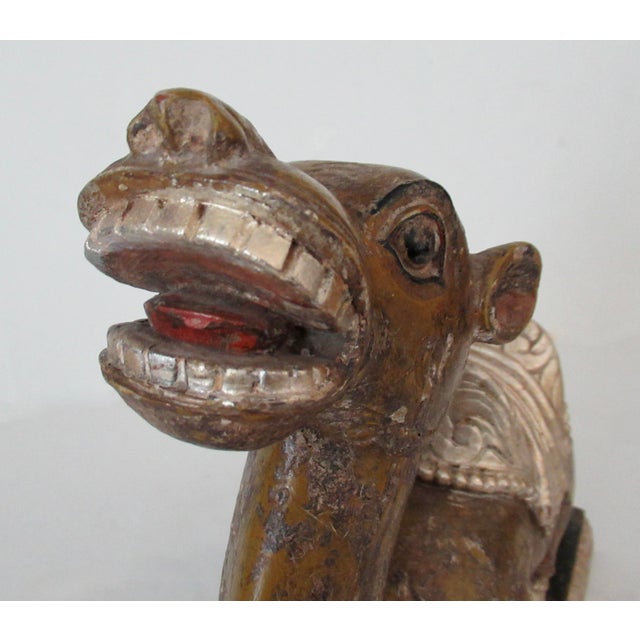 Antique Anglo-Indian Hand-Crafted, Wood-Carved & Gilded Silver Leaf Reposed Camel Accent/Decorstive Piece For Sale - Image 10 of 18