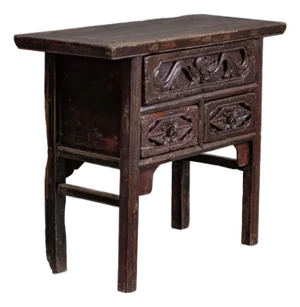 Antique Chinese Early 1900s Old Red Lacquer Altar Table