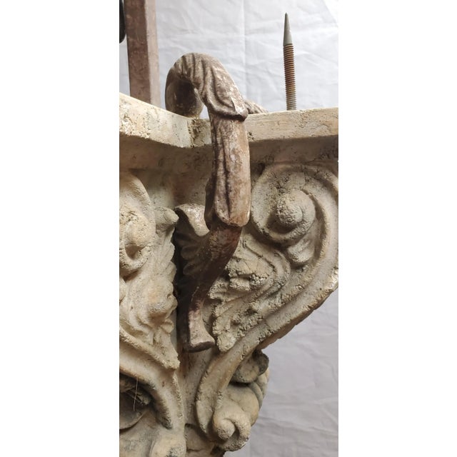 Mid Century Hanging Iron & Composite Pendant For Sale In Los Angeles - Image 6 of 13