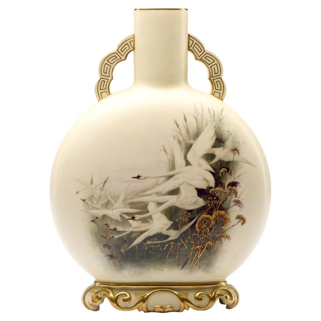 Large Porcelain Moon Vase Charles Henry Clifford Baldwyn for Royal Worcester For Sale - Image 13 of 18