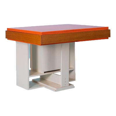 White and Orange System Table, 1970s For Sale
