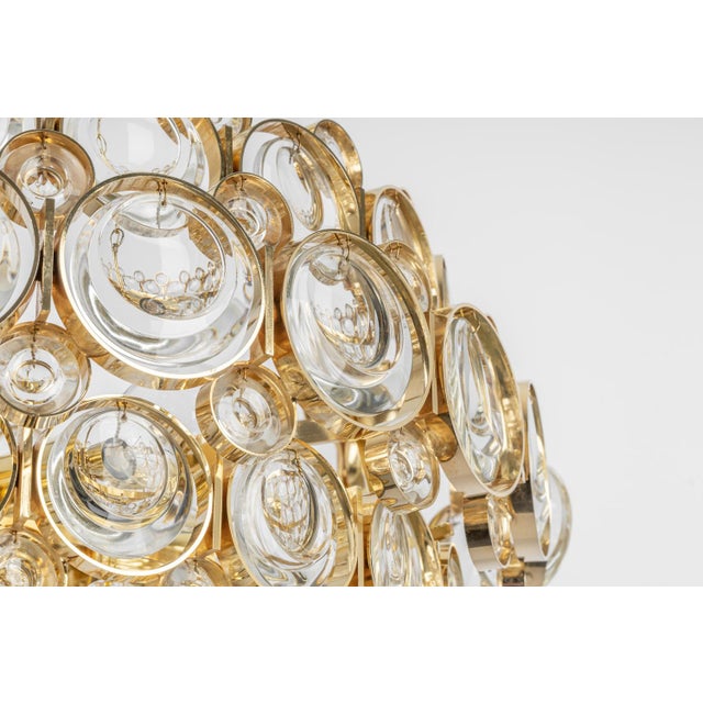 1970s Gilt Brass Chandelier attributed to Palwa Sciolari Germany, 1970s For Sale - Image 5 of 14