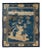 Antique Chinese Peking Art Deco Wool Rug in Indigo Blue and Cream, Circa 1920s For Sale