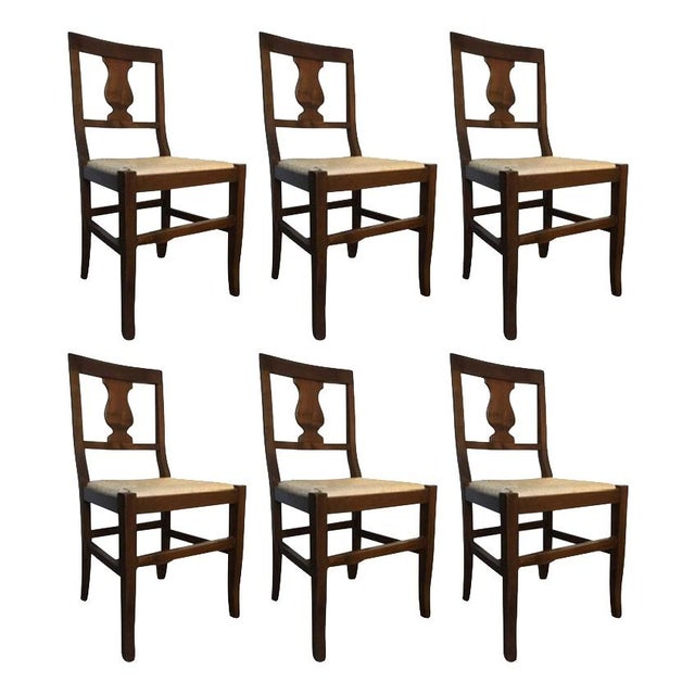 Rustic Walnut Chairs, Italy, 1970s, Set of 6 For Sale - Image 16 of 16