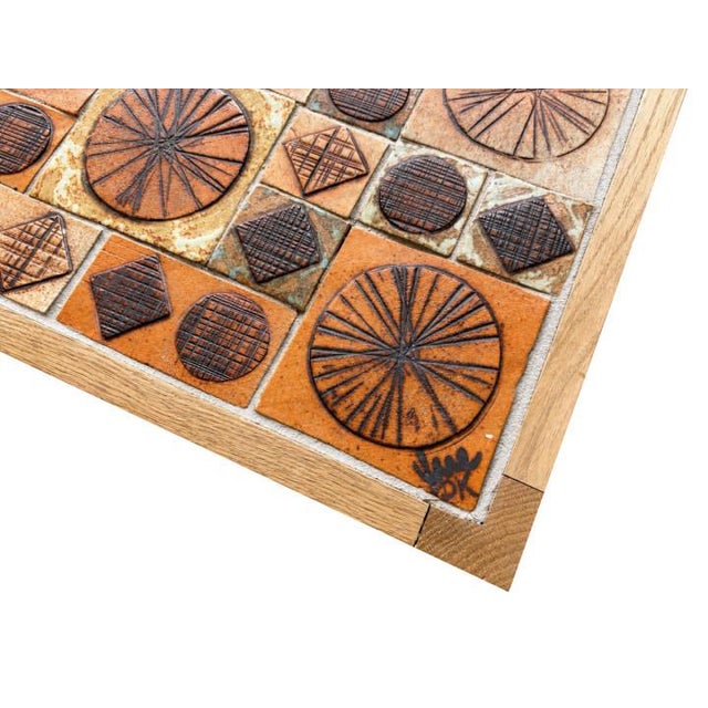 Wood Ceramic Tile Top Coffee Table by Tue Poulsen, 1970s For Sale - Image 7 of 8