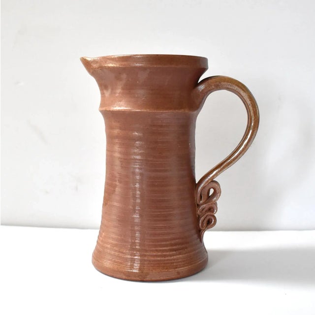 Vintage Art Pottery Pitcher For Sale - Image 4 of 9