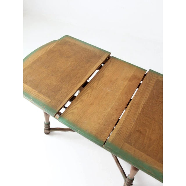 Mid Century Farmhouse Table With Self Storing Leaf For Sale - Image 4 of 12