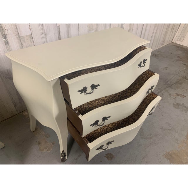 Pair of Vintage Bombe Commodes For Sale - Image 4 of 12