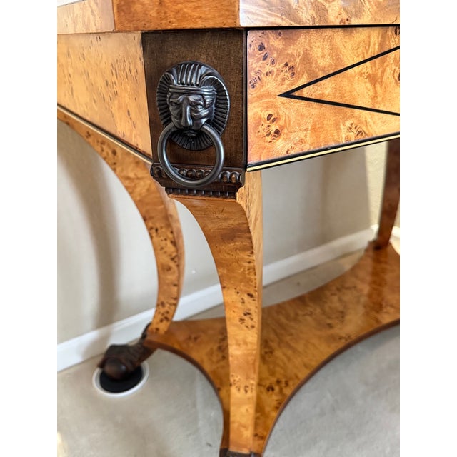 1990s 1990s Russian Empire Burl Popla Inlaid CenterTable For Sale - Image 5 of 8