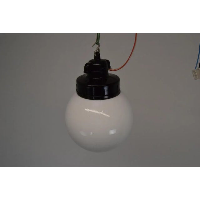 Industrial Glass Pendant, 1950s For Sale - Image 4 of 10