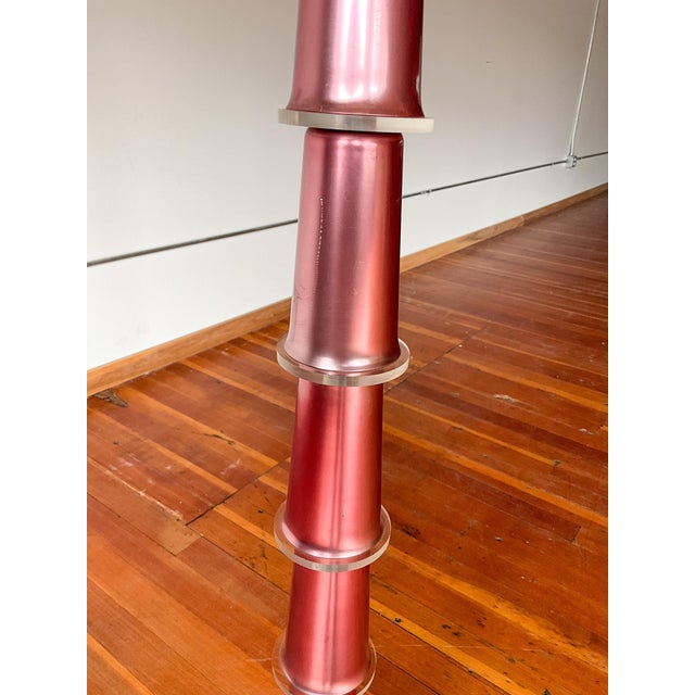 1980s Art Deco Metallic Glass Floor Lamp For Sale - Image 10 of 15