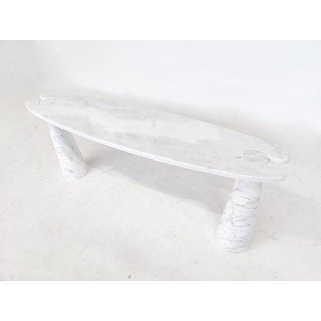 Eros Console in White Marble attributed to Angelo Mangiarotti for Skipper, 1980s For Sale - Image 4 of 7