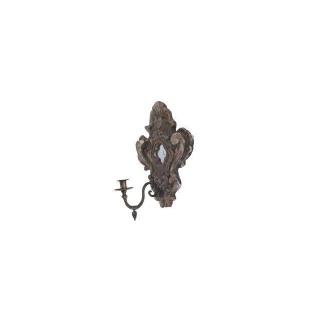 18th Ct Italian Antique Mirror Pair With Detachable Candle Hooks For Sale - Image 4 of 4