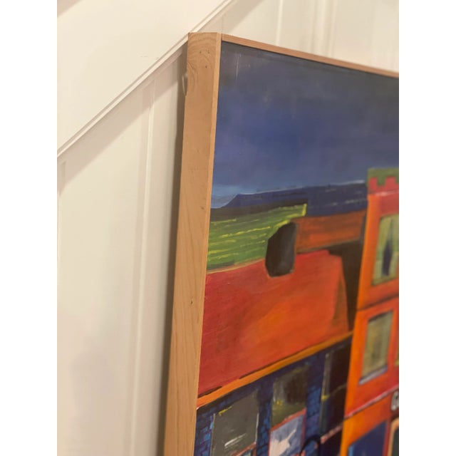 Late 20th Century "The Corner General Store" Original Modern Acrylic Painting of a Cityscape Street Scene For Sale - Image 4 of 11