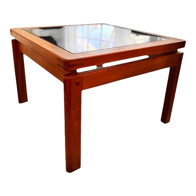 1970s Danish Modern Teak & Smoked Glass Side Tables – Pair For Sale