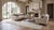 Elevate your space with this modern hand-knotted Oushak-style wool area rug, crafted in a serene soft blue, beige, and...