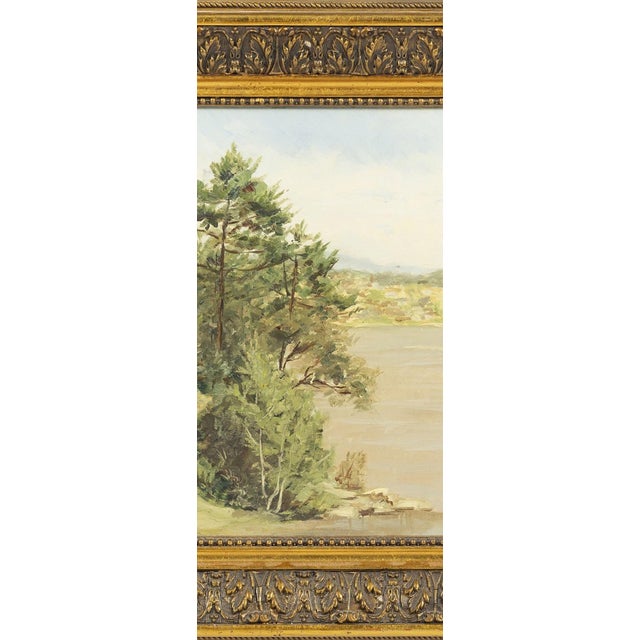 River Landscape, Oil Painting on Platex For Sale - Image 7 of 8