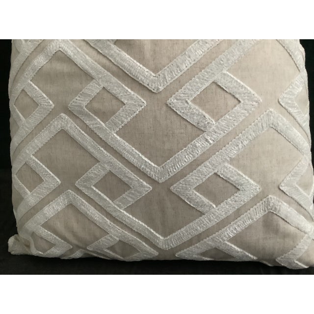 The Geometric Embroidered Decorative Pillow Euro Sham Cover in size 24in x 24in is a stylish and elegant addition to any...