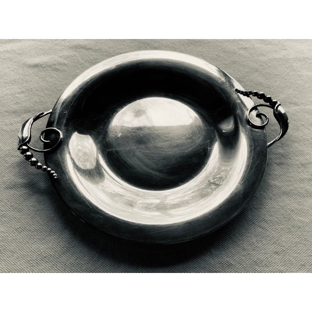 Vintage Danish Modern Royal Arden Hickman for Three Crowns Silver Plate Cheese Server & Tray For Sale - Image 6 of 10