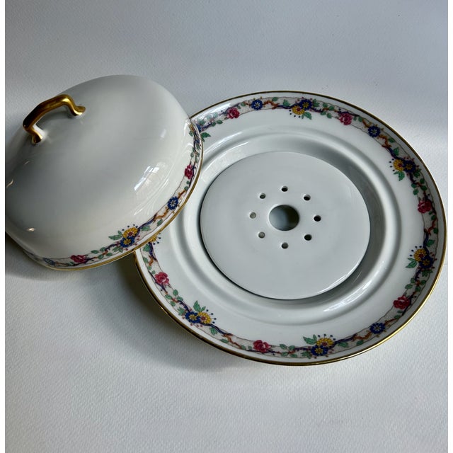 White Vintage Limoges Covered Porcelain Butter - Cheese Dish For Sale - Image 8 of 17