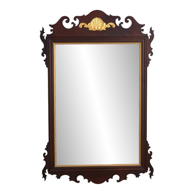 Mahogany Chippendale Style Wall Mirror For Sale